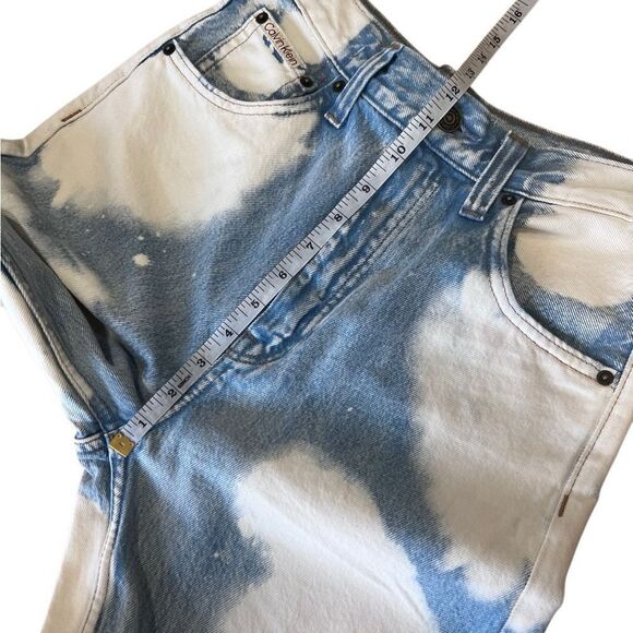 Calvin Klein Original Wide Leg jeans size W27 Blue White Cloud Pattern - Picture 15 of 15